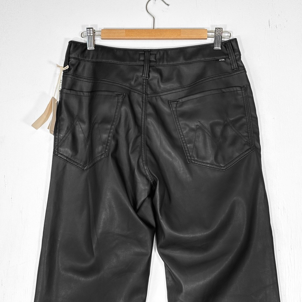 Mother NEW Rambler Zip Ankle Faux Leather Straight Leg Jeans Womens 30 Minimal - Picture 5 of 10